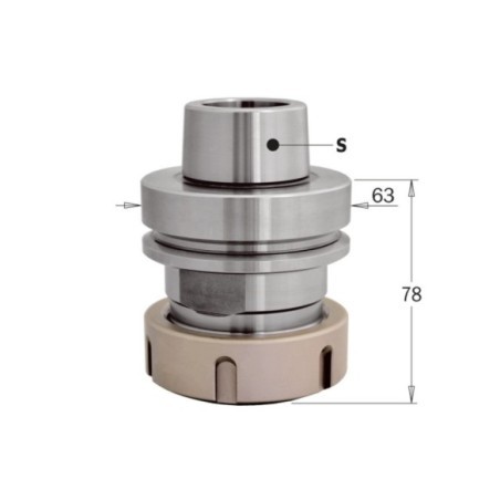Mandrini a pinze elastiche ER40 attacco conico HSK-63F